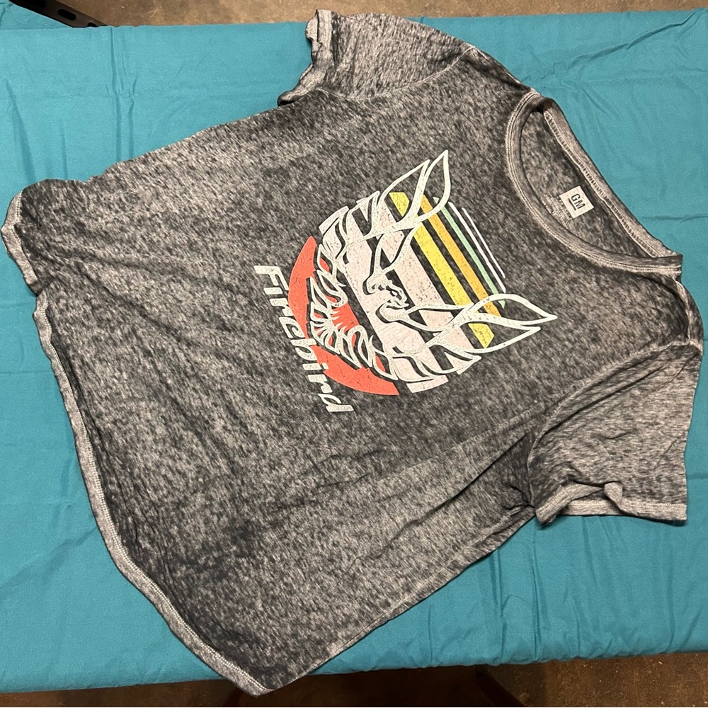General Motors GM Firebird Gray Short Sleeve Distressed Tee